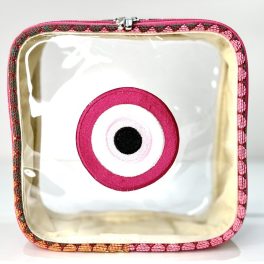 Necessaire tapeçaria olho grego Rosa P frente